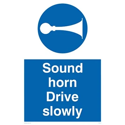 Image of Viking Signs MC1478 A4P 3M &quot;Sound Horn Drive Slowly&quot; Sign, 3 mm Plastic Rigid, 300 H x 200 W