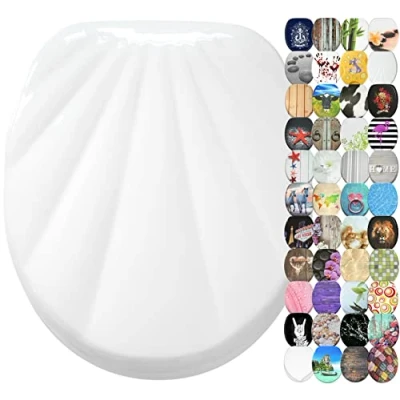 Image of Sanilo Soft Close Toilet Seat, Wide Choice of Beautiful Seats, Stable Hinges, Easy to Mount (Conch)