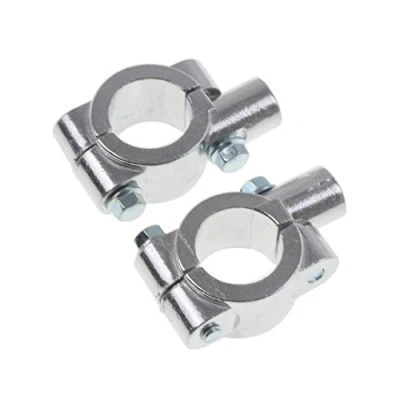 Image of HDBUBALUS Motorcycle Chrome Handlebar Mirror Bracket Fits 78 22 mm Mirrors 8mm Clamp Mount Brackets 1 Pair