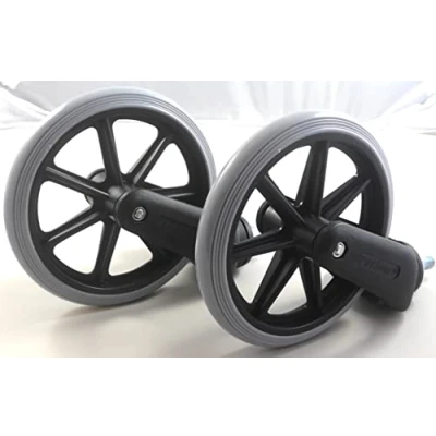 Image of 1 Pair of 190x27mm Castor Wheels with Fork for Many Standard NHS Style Wheelchairs