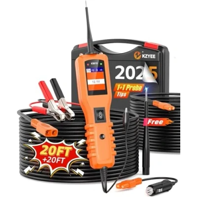 Image of KZYEE KM10 Power Circuit Probe Kit, 12V 24V Automotive Tester with Auto Electrical System Testing Functions, Short Finder Digital Voltage Multimeter