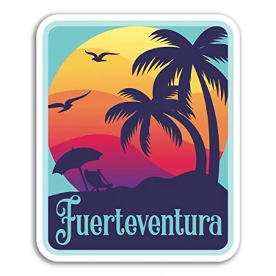 Image of 2 x 10cm Fuerteventura Vinyl Stickers Fun Travel Sticker Laptop Luggage #18190 (10cm Tall)