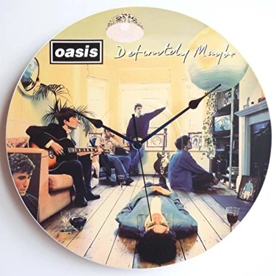 Image of Oasis Definitely Maybe 12&quot; LP Vinyl Record Handmade Wall Clock