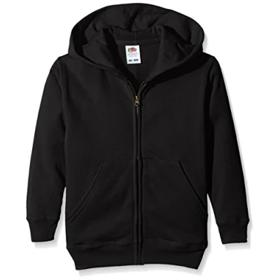 Image of Fruit of the Loom Unisex Kids Zip front Classic Hooded Sweat, Red, 9 11 Years (Manufacturer Size:32)