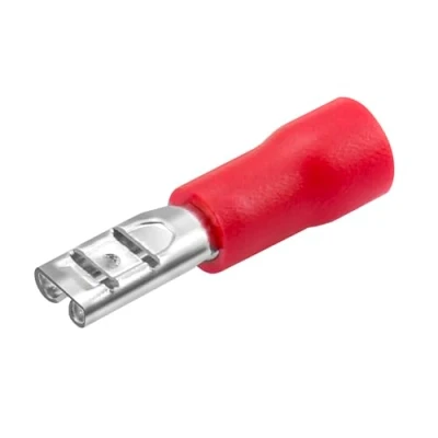 Image of Heschen Female Quick Disconnects Vinyl Insulated, FDD1.25 110, 2.8 x 0.5mm Cable Terminal, for 0.5 1.5mm² (22 16 AWG), Red, 100Pack