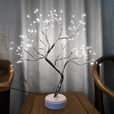 Image of Tree Lamp Lighted Birch 108 LED Twig with Lights up 20 Inches Pre Lit USB &amp; Battery Operated Upgraded Touch Switch Copper Wire Branch for Indoor (cold white)