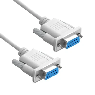 Image of YIOVVOM DB9 RS232 Serial Extension Cable Female to 9 pin Cord Straight Through Connector Grey 5FT