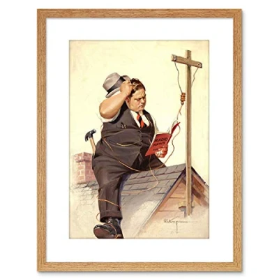 Image of Wee Blue Coo Paintings Portrait Amateur Radio Roof Hammer Framed Wall Art Print
