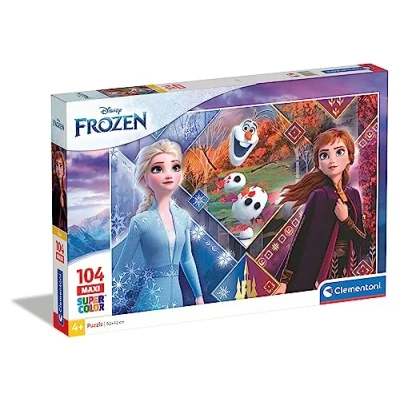 Image of Clementoni 23739 Supercolor puzzle Disney Frozen 2 104 maxi pieces Made in Italy jigsaw children age 4