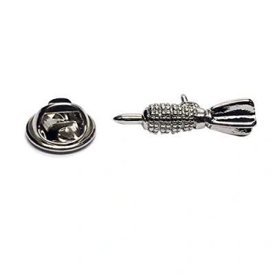 Image of Rhodium Plated Dart Design Lapel Pin Badge X2AJTP792