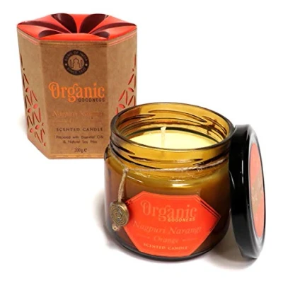 Image of Organic Goodness Scented Soy Candle in a Glass Jar (Orange)