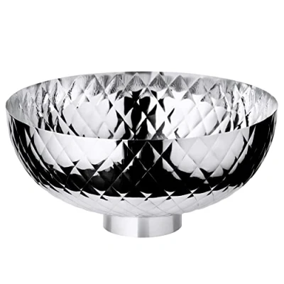 Image of Edzard Leonora Bowl (Diameter 30 cm, Height 14 cm), Hammered Stainless Steel Highly Polished