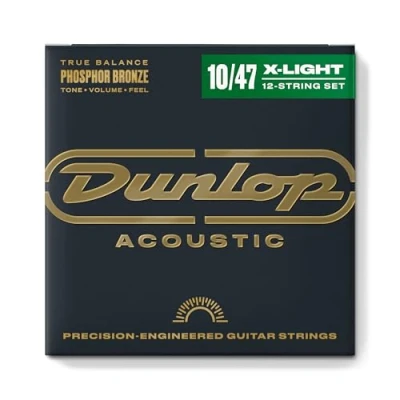 Image of Dunlop DAP1047J Phosphor Light Acoustic Guitar Strings (Pack of 12)