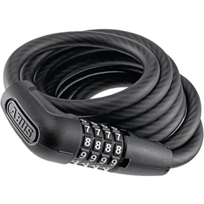 Image of ABUS cable lock Numero 5510C/180 compact bike with combination code for affordable two wheelers and children&#039;s bikes 10 mm security level 3 black