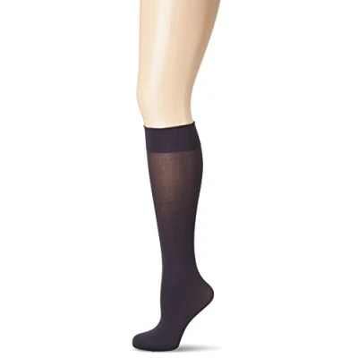 Image of Wolford Women&#039;s Velvet de Luxe 50 Knee Highs Tights, DEN, Blue (Admiral), Small (Size: S)