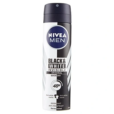 Image of Nivea Men Men&#039;s Invisible Black &amp; White Spray Deodorant 1 Pack 150 ml