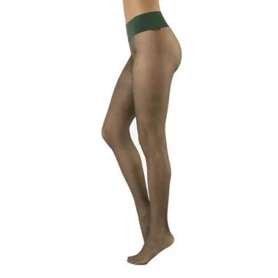 Image of CALZITALY Seamless Sheer Tights, No Seam Pantyhose, Invisible Tights Black, Skin, Blue, Violet, Red, White, Green, Blue 15 DEN S, M, L, XL, XXL Made in Italy (S, Verde Bosco)
