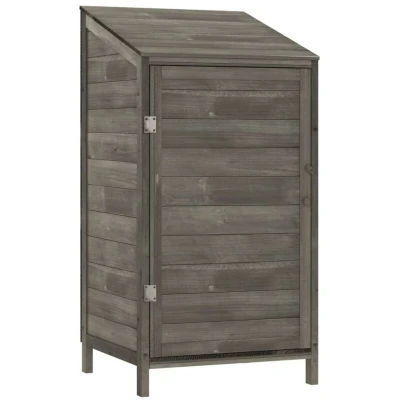 Image of vidaXL Garden Shed Anthracite 55x52x112 cm Solid Wood Fir