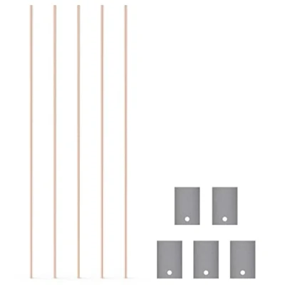 Image of stonylab 5 Pack Plumbum Plate, 99.99% 1 * 10 15 mm Anode Flat Metal Foil Electrode with Copper Wire for Cell Lab Research