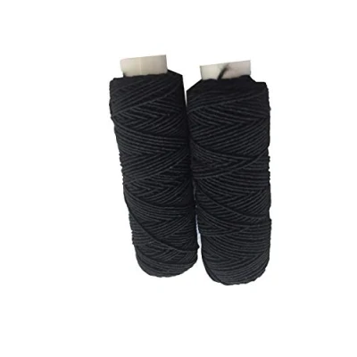Image of Shirring Shearing Elastic Thread, 20 Meter Each Colour Per Spool, Pack of 2 X 20m Spools, Sewing, Haberdashery, Craft, Smocking, Gathering, (Black &amp; Black), 30 Colours Available)