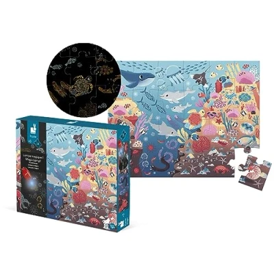 Image of Janod Magic Puzzle for Children The Ocean 24 pieces Educational Game Fine Motor Skills Observation and Concentration Training FSC® Certified From 3 years old, J02654