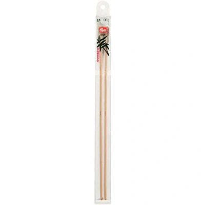 Image of Prym 33 cm x 2.50 mm Single Pointed Knitting Pins, Bamboo