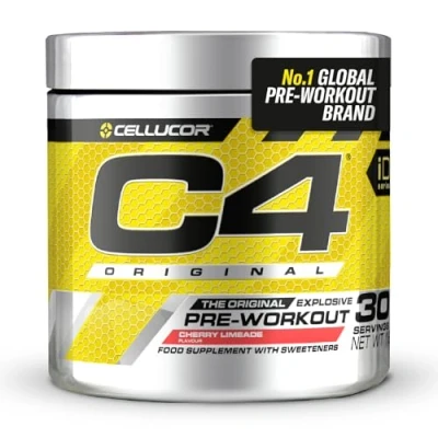 Image of C4 Original Beta Alanine Sports Nutrition Bulk Pre Workout Powder for Men &amp; Women Best Energy Drink Supplements Creatine Monohydrate Cherry Limeade 30 Servings