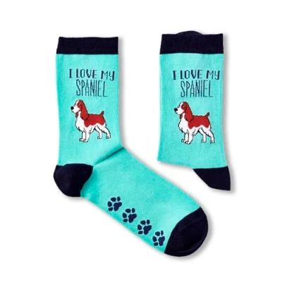 Image of Urban Eccentric Unisex I Love My Spaniel Socks Gift 1 Pair Cotton Rich Premium Novelty Gifts (LADIES 4 8)