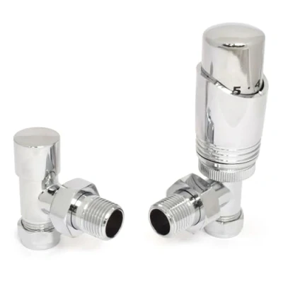 Image of Thermostatic Radiator Valve Angled TRV Zeta (Chrome)