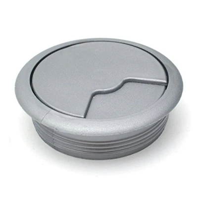 Image of 60mm Aluminium PC Computer Desk Plastic Grommet Table Cable Tidy Wire Hole Cover