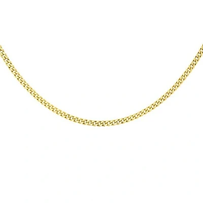 Image of Carissima Gold Women&#039;s 9 ct Yellow 1.2 mm Diamond Cut Curb Chain Necklace of Length 41 cm/16 Inch
