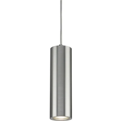 Image of KnightsBridge Dasan Single Long Fixed Round Pendant Brushed Chrome