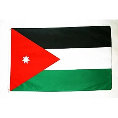 Image of AZ Flag Jordan Large 5x8 Ft 100D Polyester Jordanian Big Banner with Two Metal Grommets Fade Resistant Vivid Colors 5&#039; x 8&#039; Feet 250x150 Cm