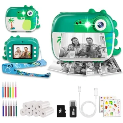 Image of ARNSSIEN Kids Camera Instant Print,Children Digital Toys with HD Video for Aged 3 12,Christmas Birthday Festival Present Girls Boys,with 7 Rolls Paper