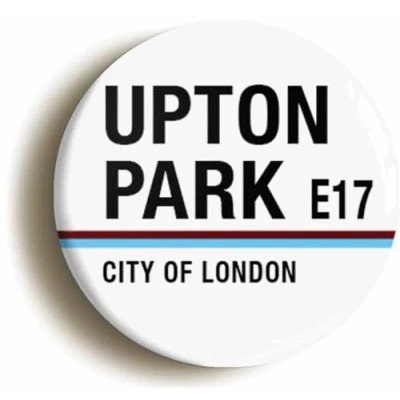 Image of Upton Park E17 London Road Sign Fridge Magnet (Circular 2inch / 50mm Diameter)