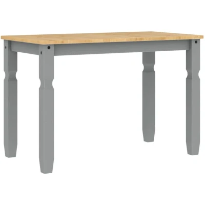 Image of vidaXL Dining Table Corona Grey 112x60x75 cm Solid Wood Pine