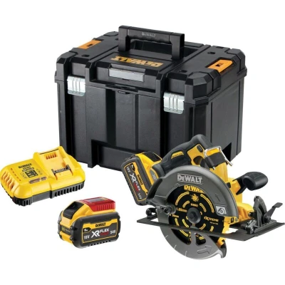 Image of DeWalt DCS578X2 Cordless 54V FlexVolt 190mm Circular Saw, 2X 9Ah Batteries, Charger and TSTAK Case