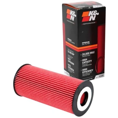 Image of K&amp;N Oil Filter High Performance Series compatible with Porsche Cayman/Boxster (HP 7036), Red