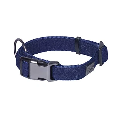 Image of Nobby Collar &quot;Linen Deluxe&quot; Blue L 23 30 cm W 16 mm