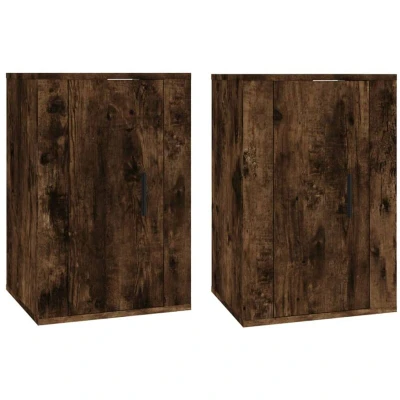Image of vidaXL Wall Mounted TV Cabinets 2 pcs Smoked Oak 40x34.5x60 cm