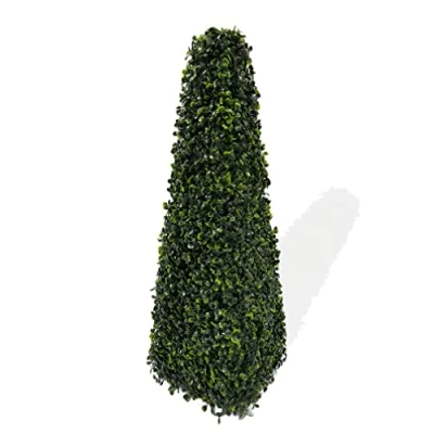 Image of Best Artificial 2ft (60cm) Pyramid Obelisk Boxwood Topiary Tree UV Protected (1)