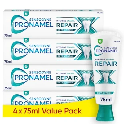 Image of Sensodyne Pronamel Toothpaste, Intensive Enamel Repair Toothpaste Multipack, Extra Fresh, 4 x 75ml