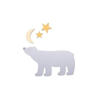 Image of Sizzix Bigz Die 663460 Polar Bear with Moon &amp; Stars by Lisa Jones, One Size