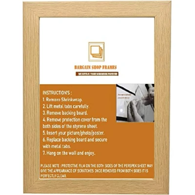Image of Bargain Shop Az OAK MODERN STYLE FLAT FRAMES WOOD FINISH PHOTO PICTURE POSTER 80cm x 60cm (800mm 600mm),