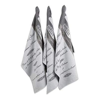 Image of DII Tabletop Kitchen Collection, Cotton, French Menu, Dish Towel Set