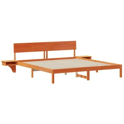 Image of vidaXL with Headboard Wax brown 200 x cm Solid pine wood