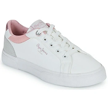 Image of Pepe jeans KENTON COURT G girls&#039;s Children&#039;s Shoes (Trainers) in White