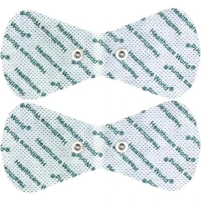 Image of Tens Electrode Pads (2 pcs) Self Adhesive Gel with 3.5mm Stud Connection Butterfly Shaped Compatible Beurer, Sanitas, KTR 2492 and Yucen Machines