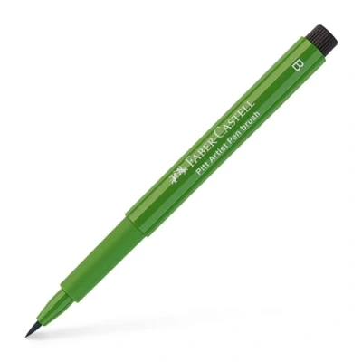 Image of Faber Castell Art &amp; Graphic Pitt Artist Pen Brush India Ink Pen, Permanent Green Olive, Single For Art, Craft, Drawing, Sketching, Home, School, University, Colouring