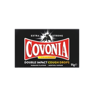 Image of Covonia Double Impact Cough Drops Original 51g Extra Strong warming flavour and menthol vapour